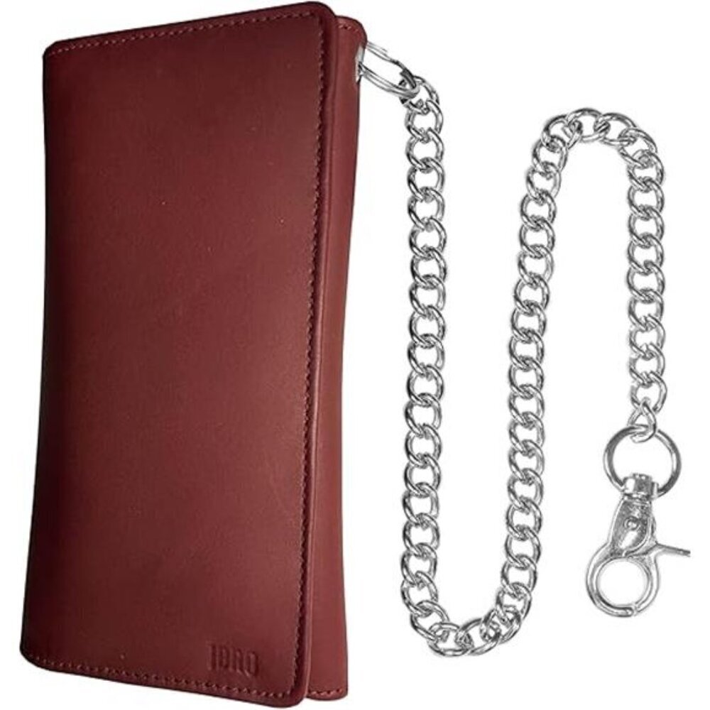 Cowhide Biker Chain Wallet for Men  RFID Blocking Tri-Fold - Picture 8 of 8